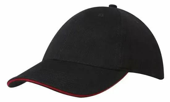 Headwear Brushed Heavy Cotton Cap With Sandwich Trim X12 - 4210